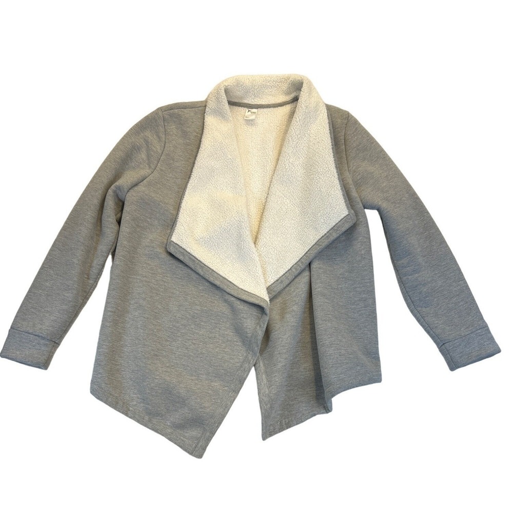 Old Navy Active Cardigan Jacket Womens Medium Grey Sherpa‎ Light Heather